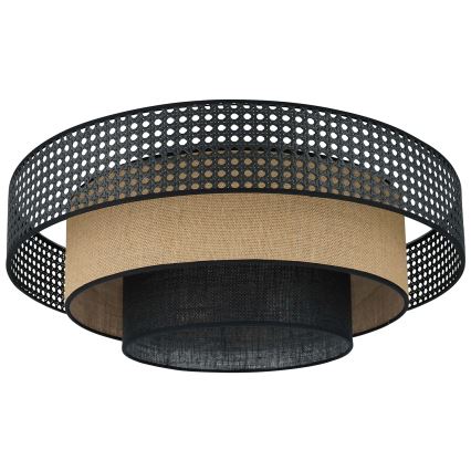Brilagi - Οροφής φωτιστικό LED DAKOTA LUNETA LED/12W/230V διάμ. 60 εκ. 3000K/4000K/6400K μαύρο/ρατάν