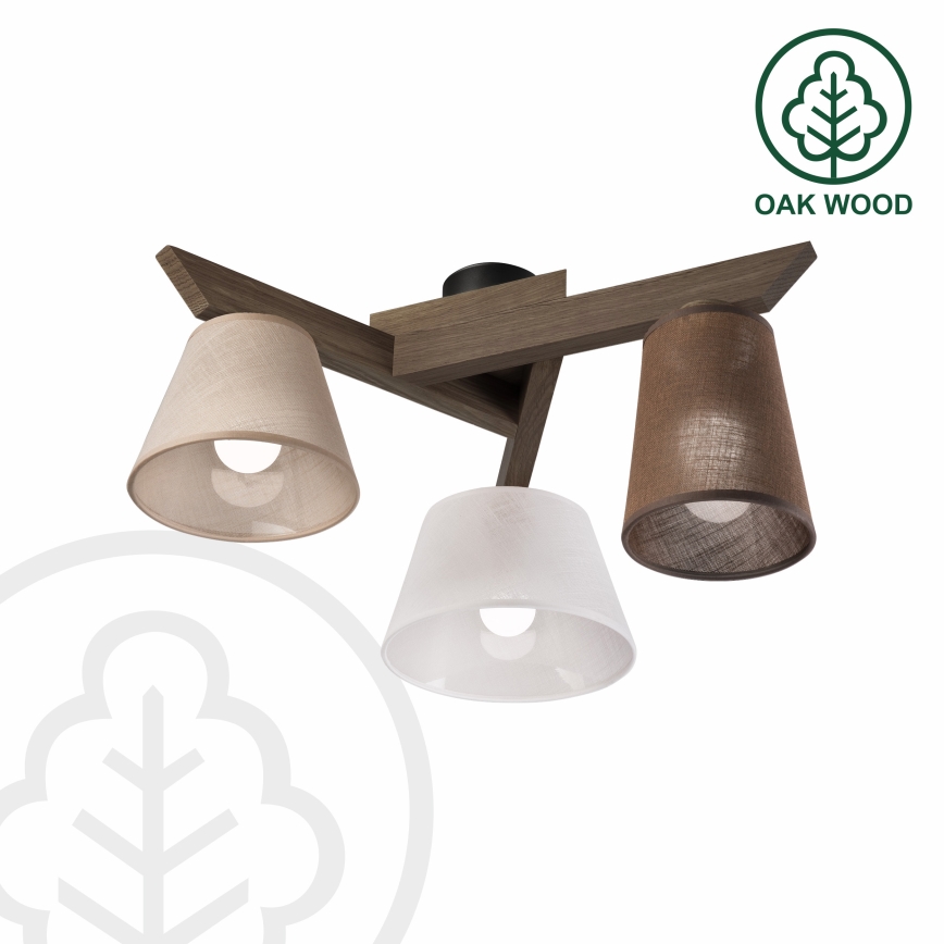 Brilagi - LED Οροφής φωτιστικό ANTHONY 3xE14/40W/230V δρυς καρυδιά