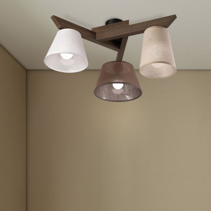 Brilagi - LED Οροφής φωτιστικό ANTHONY 3xE14/40W/230V δρυς καρυδιά