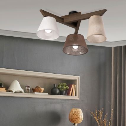 Brilagi - LED Οροφής φωτιστικό ANTHONY 3xE14/40W/230V δρυς καρυδιά