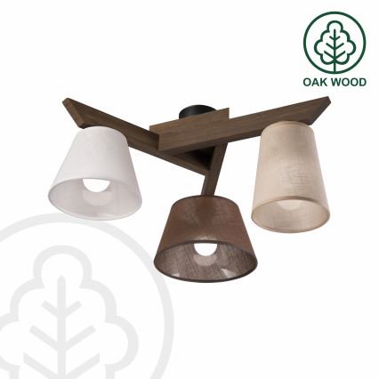 Brilagi - LED Οροφής φωτιστικό ANTHONY 3xE14/40W/230V δρυς καρυδιά
