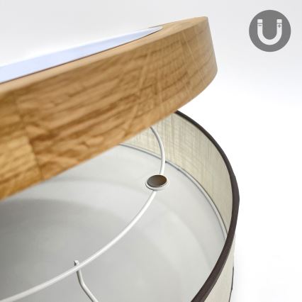 Brilagi - LED Οροφανα λυχνία BELLADONNA LED/36W/230V 50 cm κρέμα/δρυς
