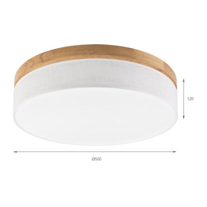Brilagi - LED Οροφή Φωτιστικό BELLADONNA LED/36W/230V Ø 50 cm λευκό/δρυς