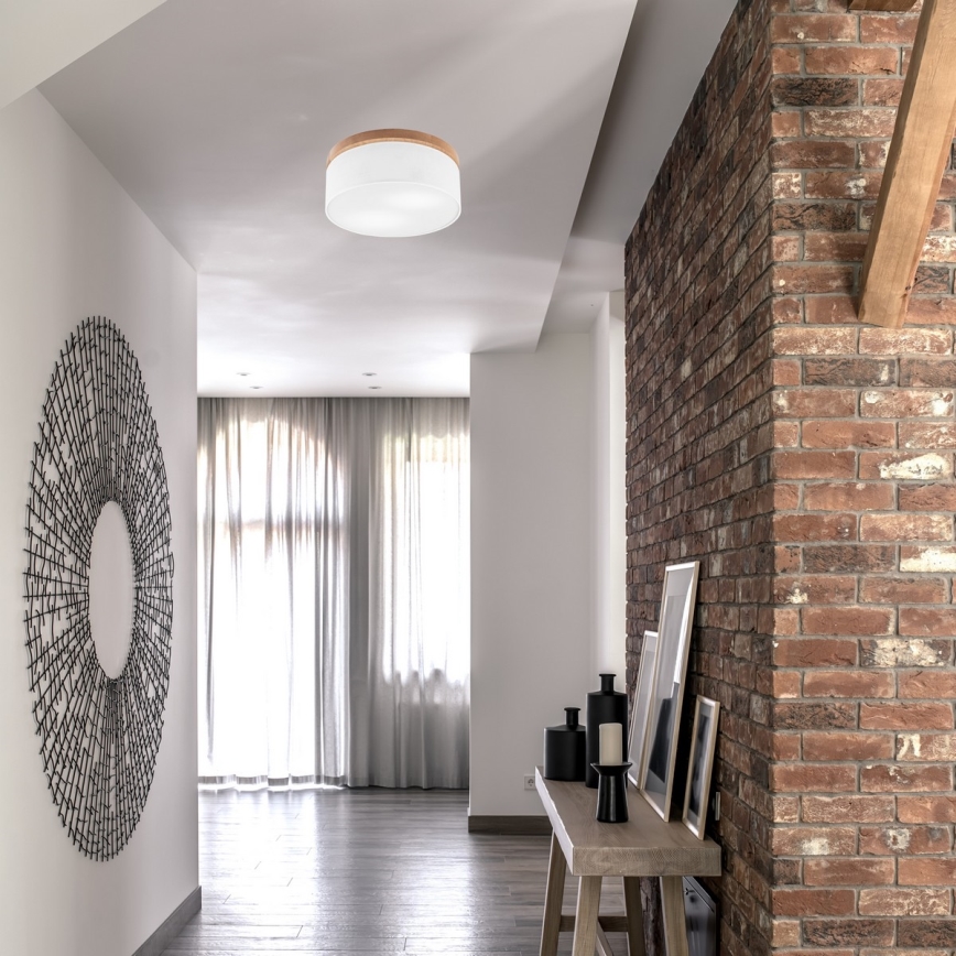 Brilagi - LED Οροφής φωτιστικό BELLADONNA 2xE27/15W/230V διάμ. 40 εκ. λευκό/δρυς