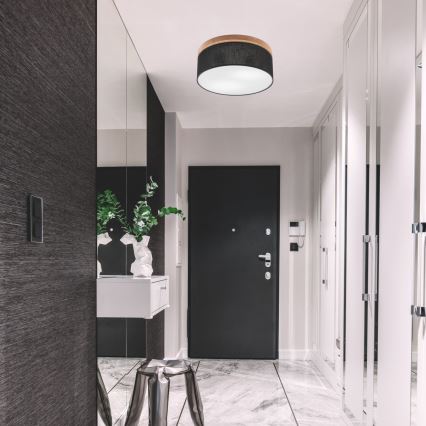 Brilagi - LED Οροφιαίο φωτιστικό BELLADONNA 2xE27/15W/230V διάμ. 40 εκ. μαύρο/δρυς