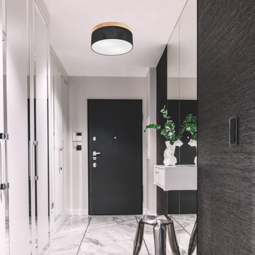 Brilagi - LED Οροφιαίο φωτιστικό BELLADONNA 2xE27/15W/230V διάμ. 40 εκ. μαύρο/πεύκο