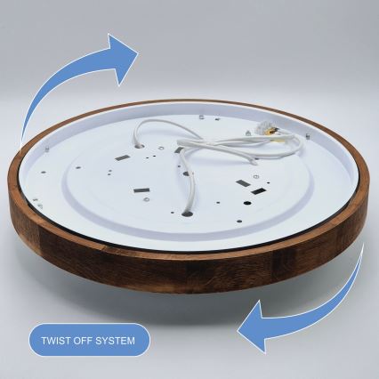 Brilagi - LED Οροφιαίο φωτιστικό CARVALHO SLIM 3xE27/60W/230V δρυς κεράσι διάμ. 47 εκ.
