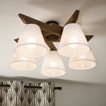 Brilagi - LED Οροφής Φωτιστικό ANTHONY 5xE14/40W/230V δρυς καρυδιά/λευκό