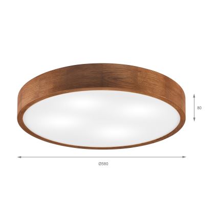 Brilagi - LED Οροφής Φωτιστικό CARVALHO 4xE27/60W/230V δρυς κερασιά pr. 57,5 cm