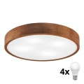 Brilagi - LED Οροφής φωτιστικό CARVALHO 4xE27/60W/230V καρυδιά κερασιάς διάμετρος 57,5 εκ.