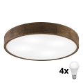 Brilagi - LED Οροφής Φωτιστικό CARVALHO 4xE27/60W/230V καρυδιάς διάμετρος 57,5 εκ.