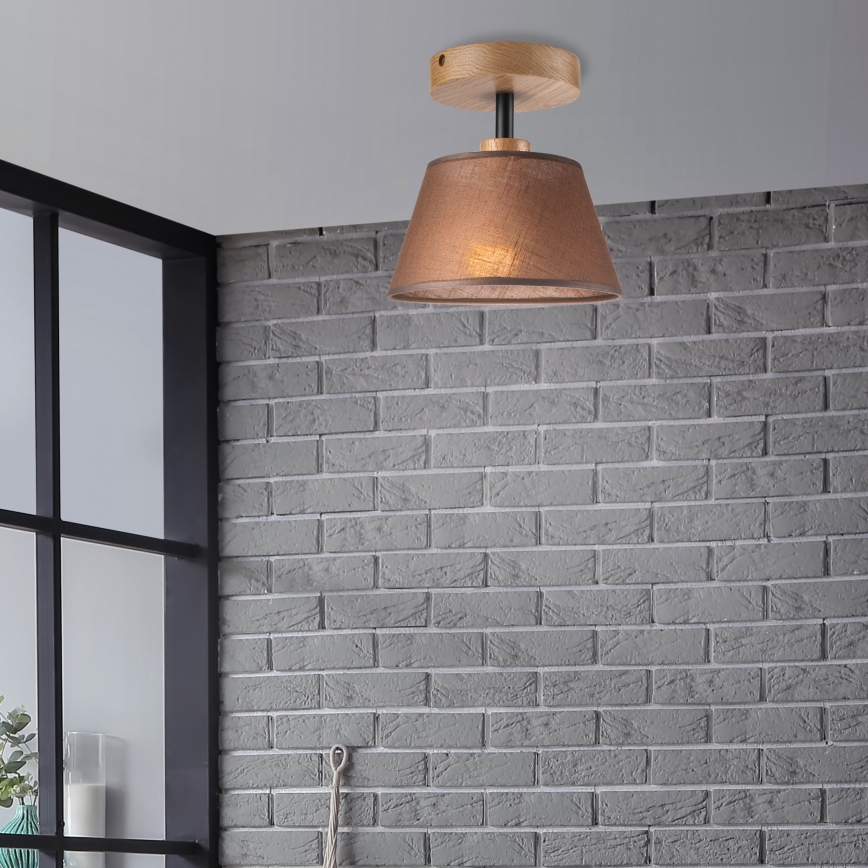 Brilagi - LED  Πλαφονιέρα οροφής ANTHONY 1xE14/60W/230V δρυς/καφέ