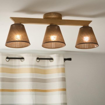 Brilagi - LED  Πλαφονιέρα οροφής ANTHONY 3xE14/40W/230V δρυς/καφέ