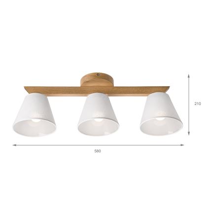 Brilagi - LED  Πλαφονιέρα οροφής ANTHONY 3xE14/40W/230V δρυς/λευκό