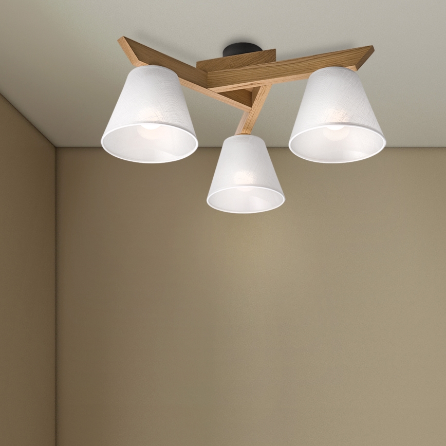 Brilagi - LED  Πλαφονιέρα οροφής ANTHONY 3xE14/40W/230V δρυς/λευκό