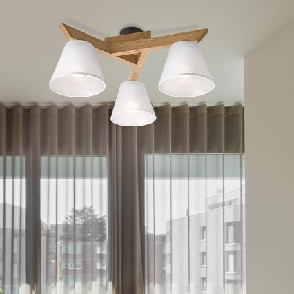 Brilagi - LED  Πλαφονιέρα οροφής ANTHONY 3xE14/40W/230V δρυς/λευκό