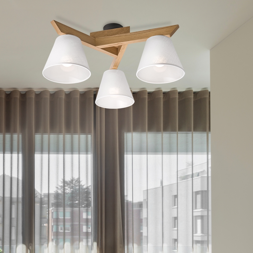 Brilagi - LED  Πλαφονιέρα οροφής ANTHONY 3xE14/40W/230V δρυς/λευκό