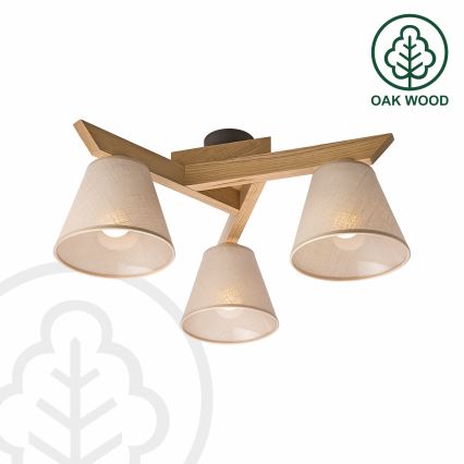 Brilagi - LED  Πλαφονιέρα οροφής ANTHONY 3xE14/40W/230V δρυς/μπεζ
