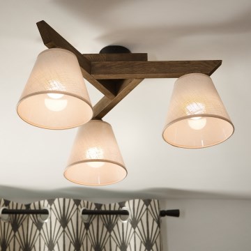 Brilagi - LED  Πλαφονιέρα οροφής ANTHONY 3xE14/40W/230V δρυς/μπεζ