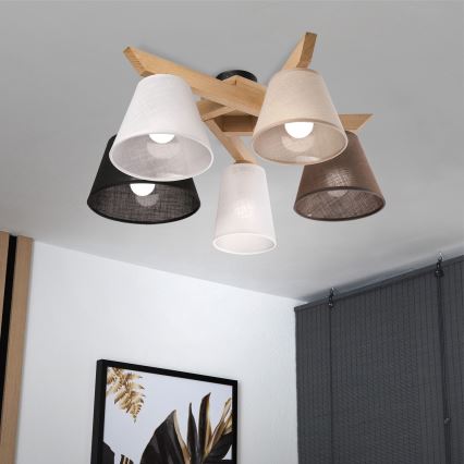 Brilagi - LED  Πλαφονιέρα οροφής ANTHONY 5xE14/40W/230V δρυς