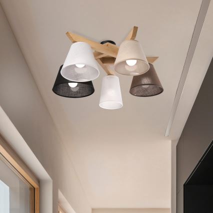 Brilagi - LED  Πλαφονιέρα οροφής ANTHONY 5xE14/40W/230V δρυς
