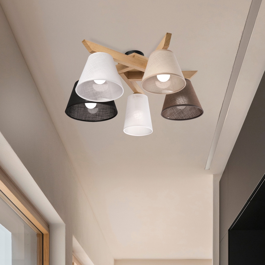Brilagi - LED  Πλαφονιέρα οροφής ANTHONY 5xE14/40W/230V δρυς