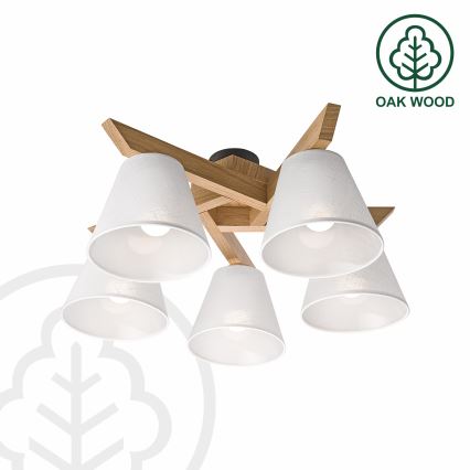 Brilagi - LED  Πλαφονιέρα οροφής ANTHONY 5xE14/40W/230V δρυς/λευκό