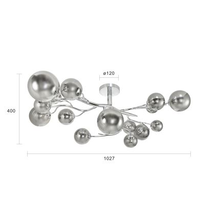 Brilagi - LED Πλαφονιέρα οροφής MISTEL 15xG9/3W/230V γυαλιστερό χρώμιο/φιμέ