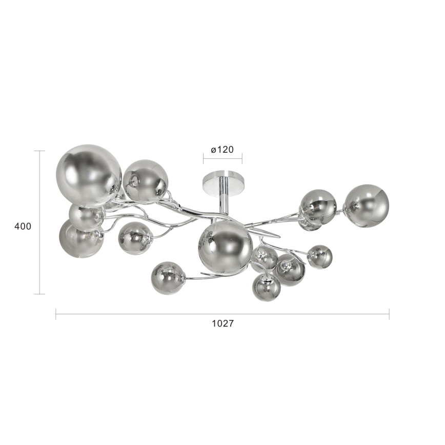 Brilagi - LED Πλαφονιέρα οροφής MISTEL 15xG9/3W/230V γυαλιστερό χρώμιο/φιμέ