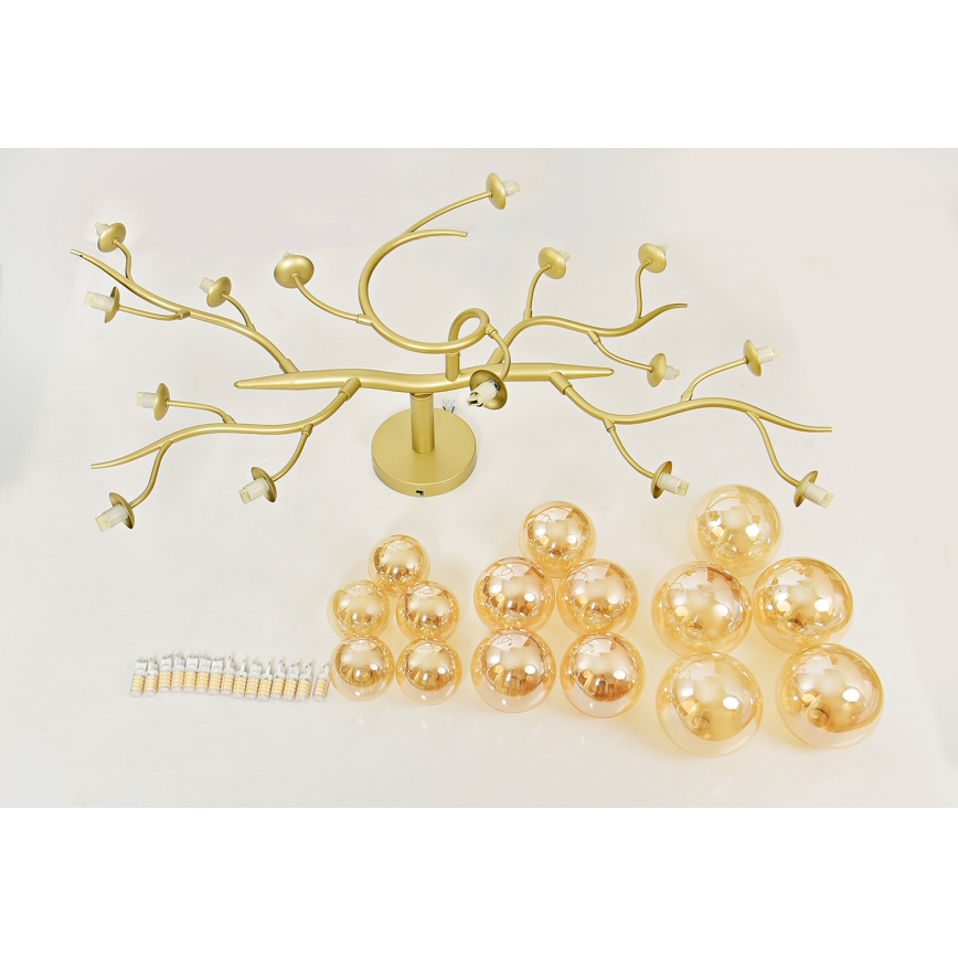 Brilagi - LED Πλαφονιέρα οροφής MISTEL 15xG9/3W/230V χρυσό