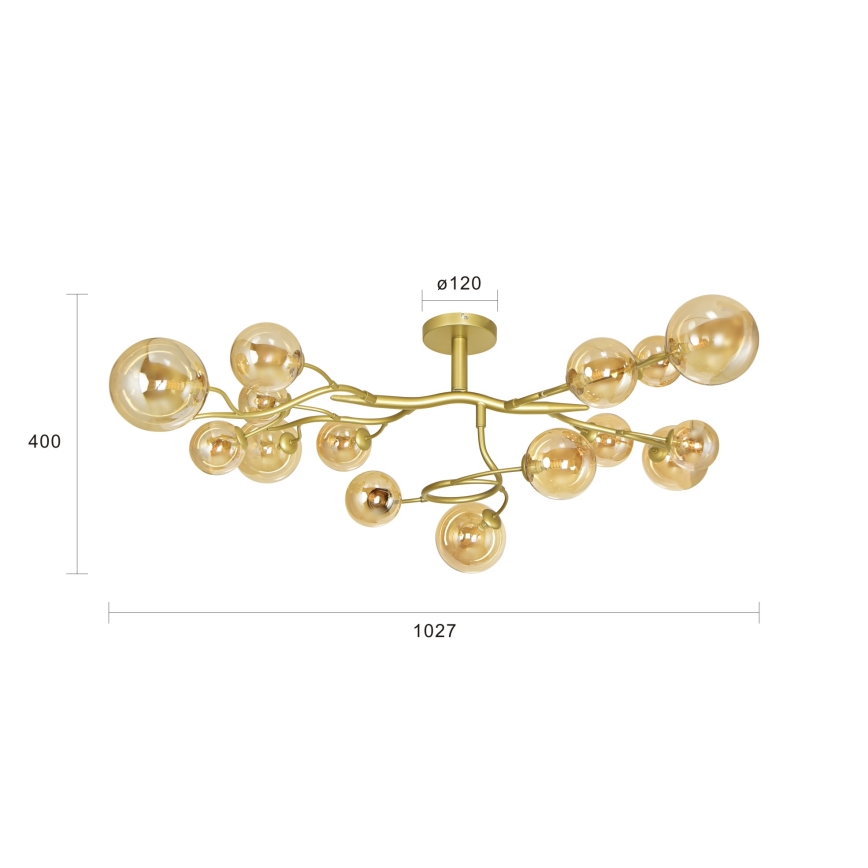 Brilagi - LED Πλαφονιέρα οροφής MISTEL 15xG9/3W/230V χρυσό