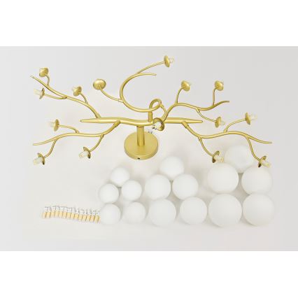 Brilagi - LED Πλαφονιέρα οροφής MISTEL 15xG9/3W/230V χρυσό/λευκό