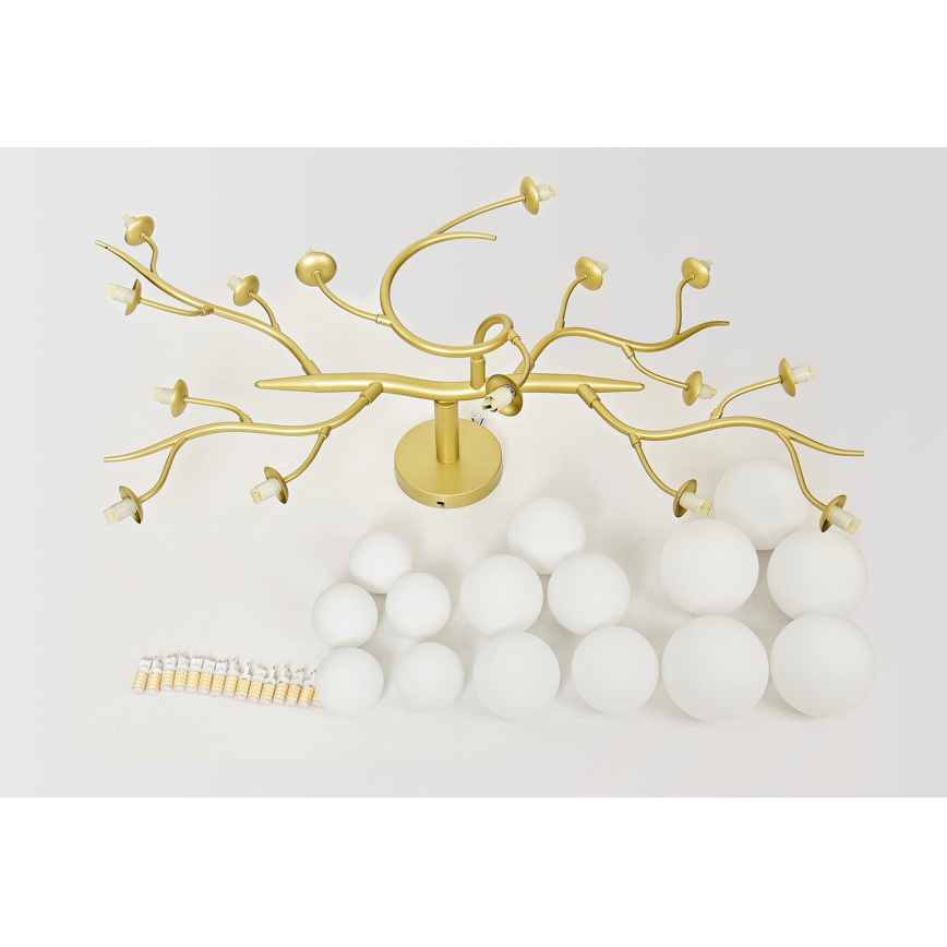 Brilagi - LED Πλαφονιέρα οροφής MISTEL 15xG9/3W/230V χρυσό/λευκό