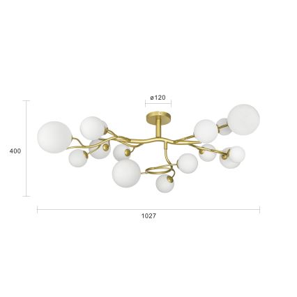 Brilagi - LED Πλαφονιέρα οροφής MISTEL 15xG9/3W/230V χρυσό/λευκό