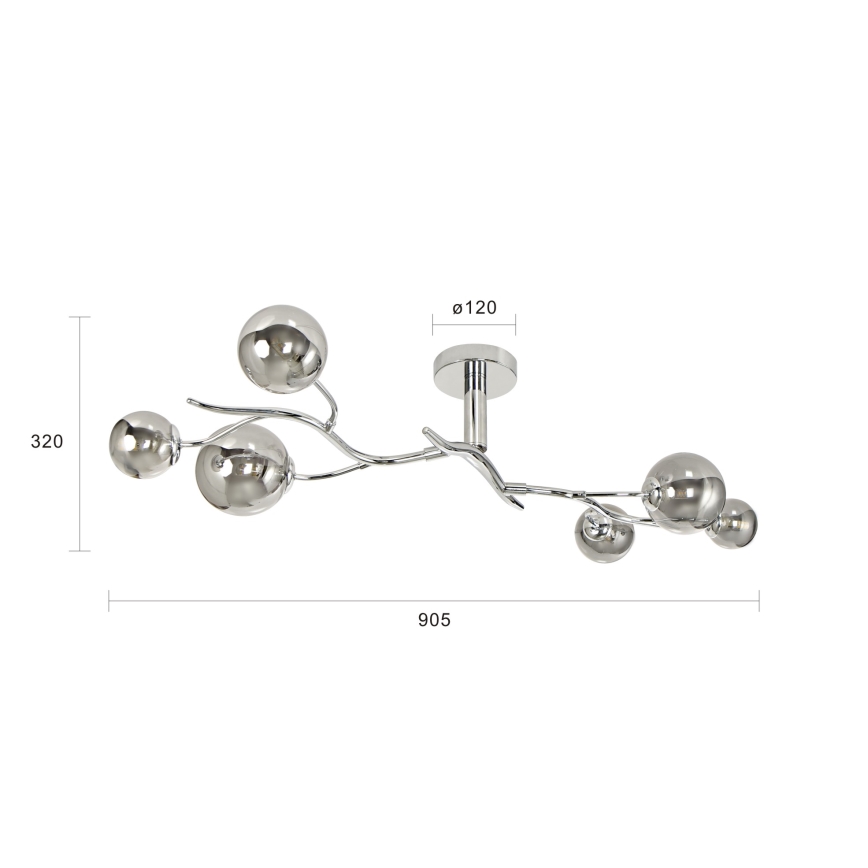 Brilagi - LED Πλαφονιέρα οροφής MISTEL 6xG9/3W/230V γυαλιστερό χρώμιο/φιμέ