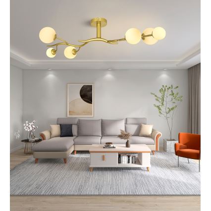 Brilagi - LED Πλαφονιέρα οροφής MISTEL 6xG9/3W/230V χρυσό/λευκό