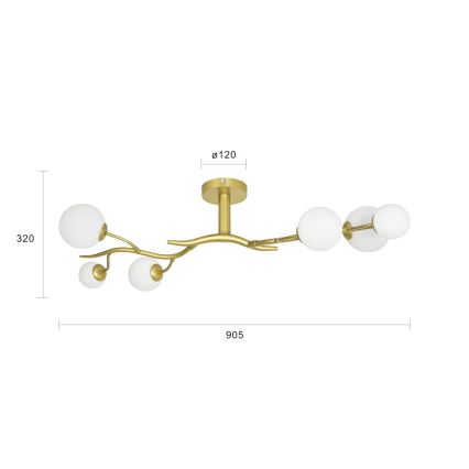 Brilagi - LED Πλαφονιέρα οροφής MISTEL 6xG9/3W/230V χρυσό/λευκό