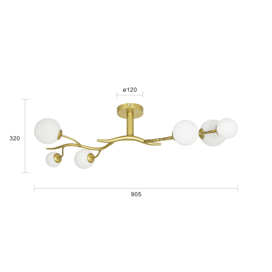 Brilagi - LED Πλαφονιέρα οροφής MISTEL 6xG9/3W/230V χρυσό/λευκό