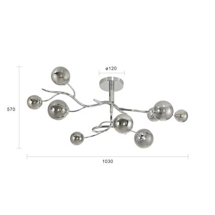 Brilagi - LED Πλαφονιέρα οροφής MISTEL 9xG9/3W/230V γυαλιστερό χρώμιο/φιμέ