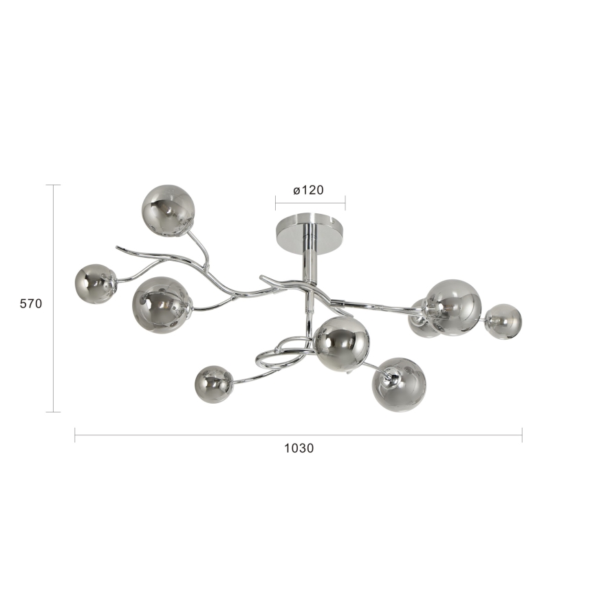 Brilagi - LED Πλαφονιέρα οροφής MISTEL 9xG9/3W/230V γυαλιστερό χρώμιο/φιμέ
