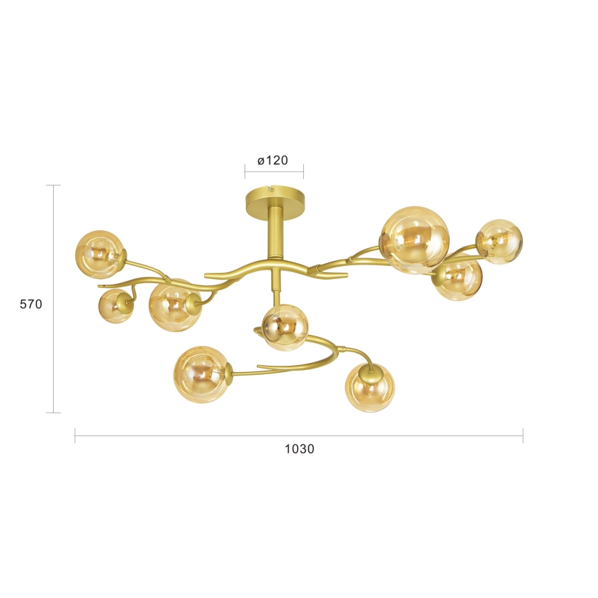 Brilagi - LED Πλαφονιέρα οροφής MISTEL 9xG9/3W/230V χρυσό