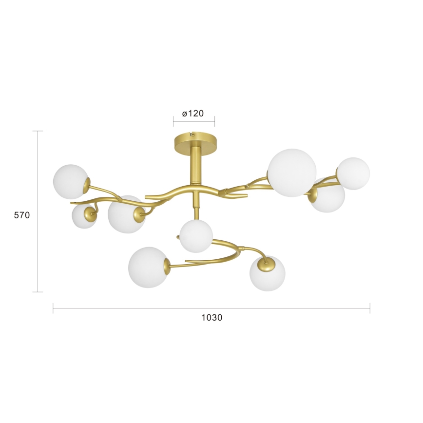 Brilagi - LED Πλαφονιέρα οροφής MISTEL 9xG9/3W/230V χρυσό/λευκό