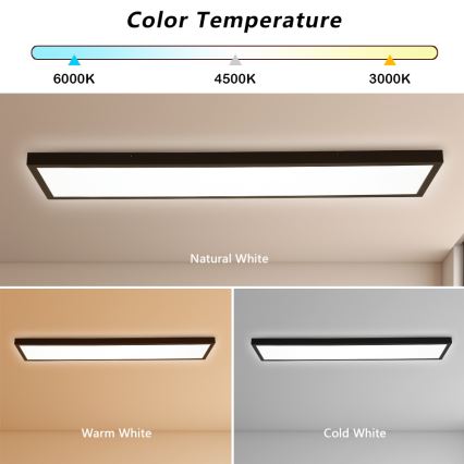Brilagi - Ρυθμιζόμενος φωτισμός μπάνιου FRAME SMART LED/50W/230V 30x120 cm 3000-6000K IP44 Μαύρο + Τηλεχειριστήριο