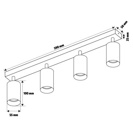 Brilagi - Ρυθμιζόμενο LED σποτ SELE 4xGU10/6,5W/230V 2700-6500K λευκό
