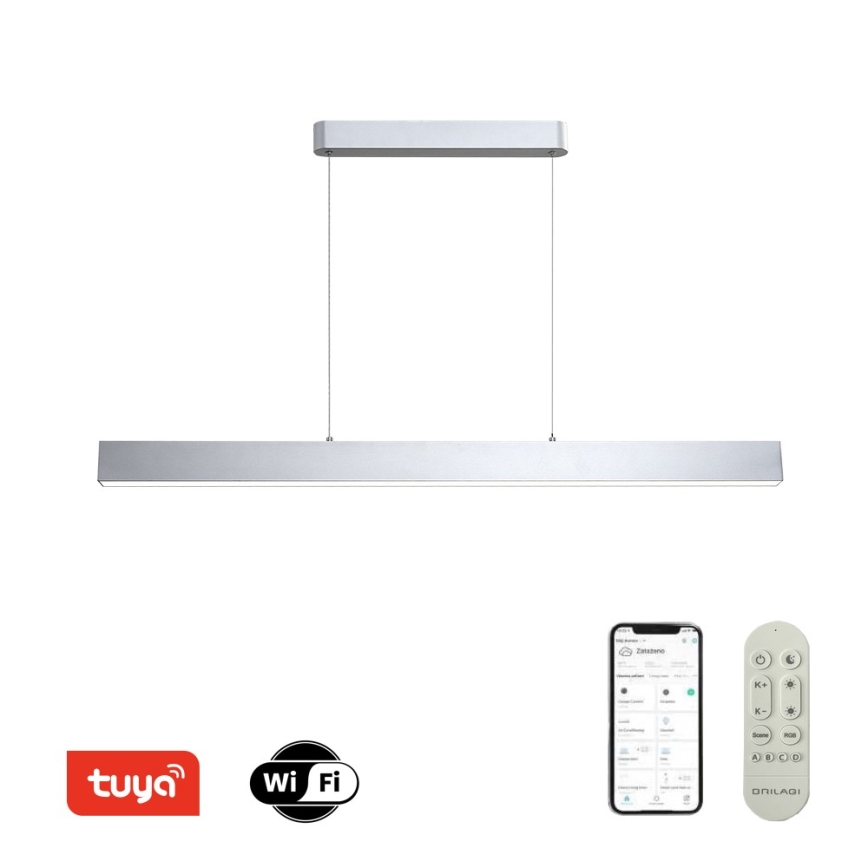 Brilagi - LED Ρυθμιζόμενο Φως με καλώδιο SLEEKLINE SMART LED/40W/230V 3000-6000K Wi-Fi Tuya ασημένιο + τηλεχειριστήριο