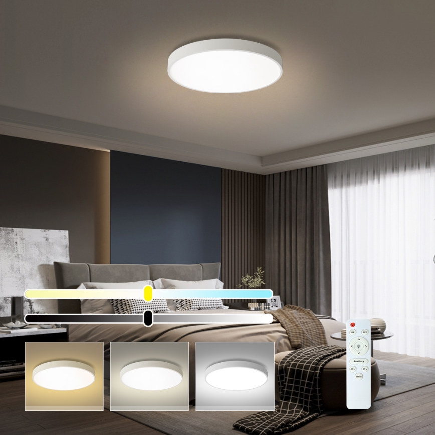 Brilagi - Ρυθμιζόμενο φωτιστικό οροφής POOL LED/60W/230V 3000-6000K διάμετρος 60 cm λευκό + τηλεχειριστήριο