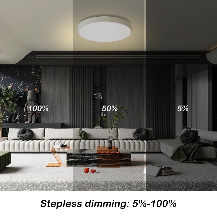 Brilagi - Ρυθμιζόμενο φωτιστικό οροφής POOL LED/60W/230V 3000-6000K διάμετρος 60 cm λευκό + τηλεχειριστήριο
