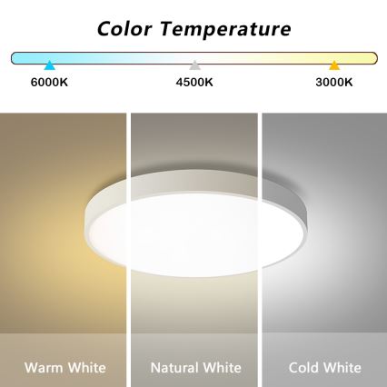 Brilagi - Ρυθμιζόμενο φωτιστικό οροφής POOL LED/60W/230V 3000-6000K διάμετρος 60 cm λευκό + τηλεχειριστήριο