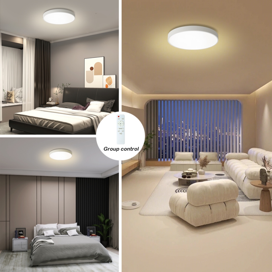 Brilagi - Ρυθμιζόμενο φωτιστικό οροφής POOL LED/60W/230V 3000-6000K διάμετρος 60 cm λευκό + τηλεχειριστήριο
