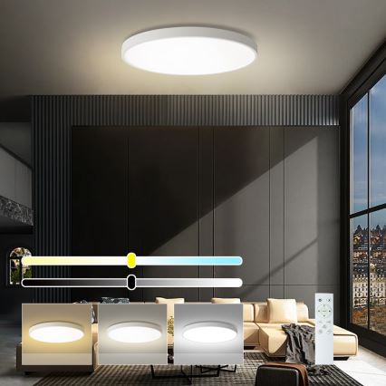 Brilagi - LED Ρυθμιζόμενο φωτιστικό οροφής POOL SMART LED/100W/230V 3000-6000K διάμετρος 80 cm Wi-Fi Tuya λευκό + τηλεχειριστήριο